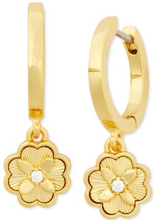 kate spade new york Gold-Tone Heritage Bloom Huggie Hoop Earrings - Clear/Gold