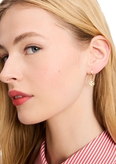 kate spade new york Gold-Tone Heritage Bloom Huggie Hoop Earrings - Clear/Gold