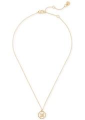 "Kate Spade New York Gold-Tone Heritage Bloom Mother-of-Pearl Pendant Necklace, 16"" + 3"" extender - Cream/gold"