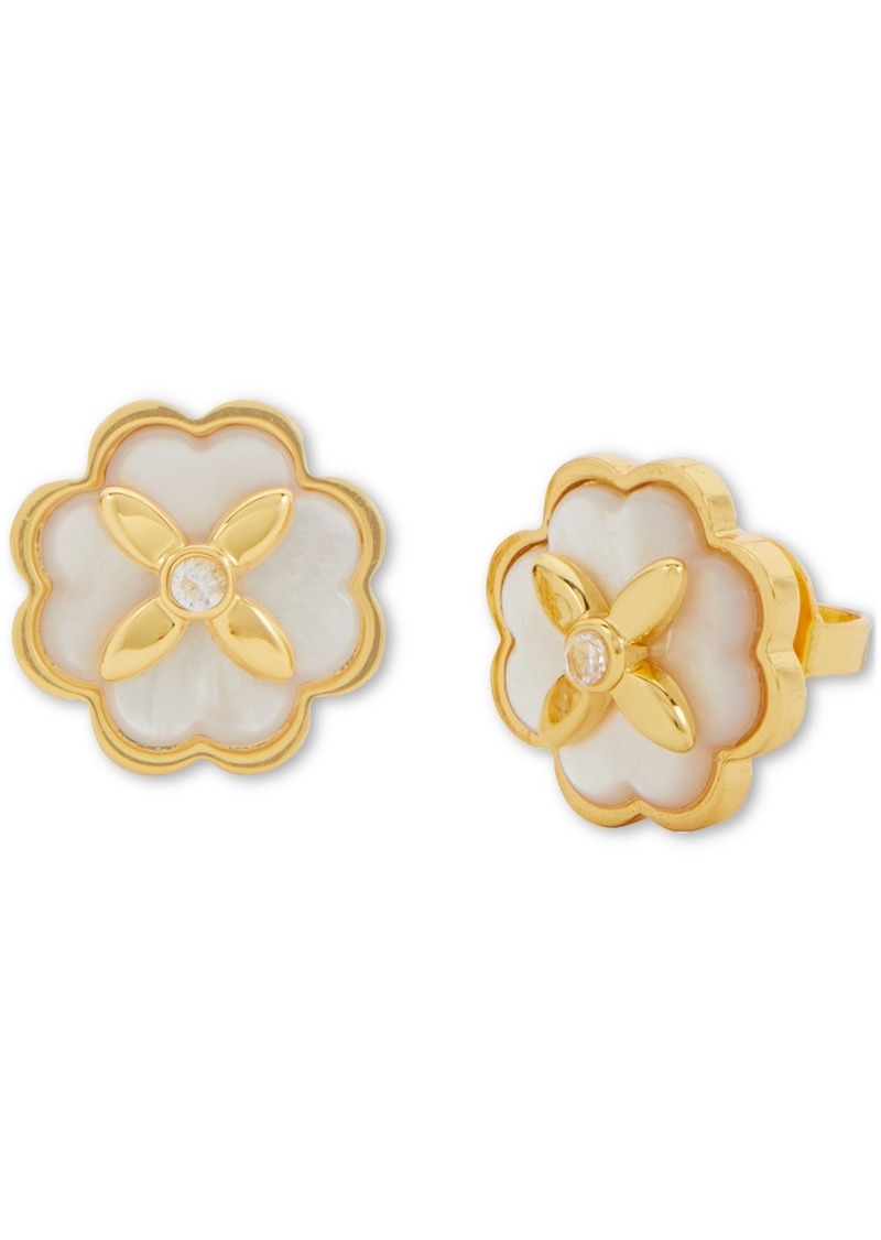 Kate Spade New York Gold-Tone Heritage Bloom Mother-of-Pearl Stud Earrings - Cream/gold