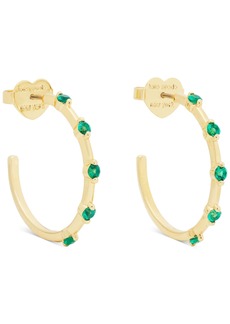 "kate spade new york Gold-Tone Hint of Shimmer Small Hoop Earrings, 1"" - Emerald"