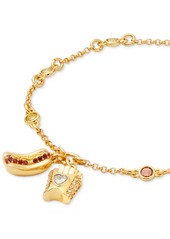 Kate Spade New York Gold-Tone Mixed Color Stone Fries & Hot Dog Link Bracelet - Red/multi