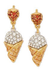 Kate Spade New York Gold-Tone Mixed Color Stone Strawberry & Ice Cream Drop Earrings - Neutral Mu