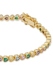 Kate Spade New York Gold-Tone Multicolor Mixed Stone Heart Tennis Bracelet - Multi