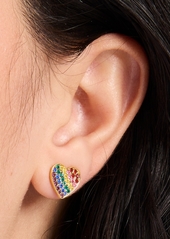 Kate Spade New York Gold-Tone Multicolor Pave Heart Stud Earrings - Multi