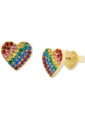 Kate Spade New York Gold-Tone Multicolor Pave Heart Stud Earrings - Multi