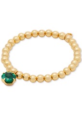 kate spade new york Gold-Tone Pop of Joy Green Stone Stretch Bracelet - Emerald