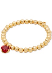 kate spade new york Gold-Tone Pop of Joy Green Stone Stretch Bracelet - Ruby/gold