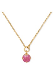 "kate spade new york Gold-Tone Pop of Joy Spade Flower Pendant Necklace, 16"" + 3"" extender - Fuchsia."