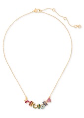 "kate spade new york Gold-Tone Rainbow Joy Charm Necklace, 16"" + 3"" extender - Multi"