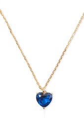 "Kate Spade New York Gold-Tone September Heart Pendant Necklace, 16"" + 3"" extender - Sapphire"