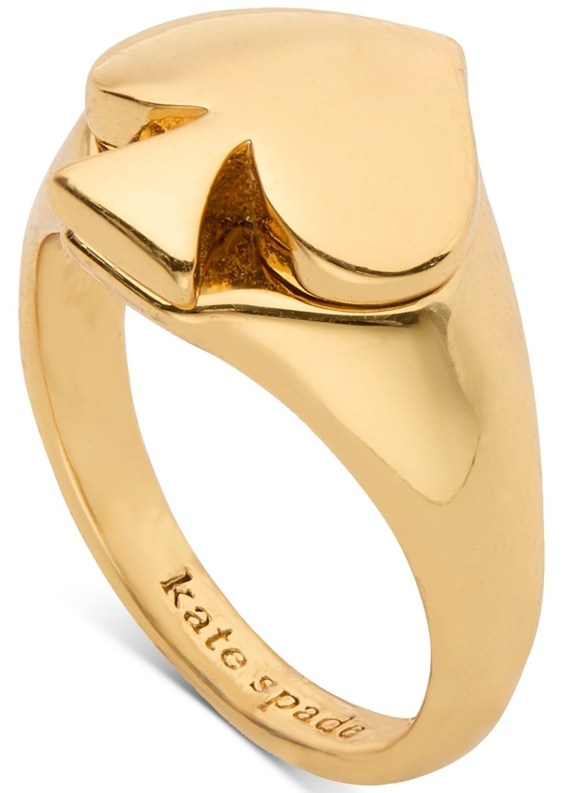 Kate Spade New York Gold-Tone Spade Signet Ring - Gold