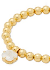 Kate Spade New York Gold-Tone Stone Charm Beaded Stretch Bracelet - Abalone/go