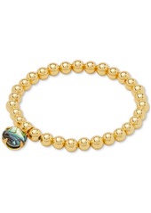 Kate Spade New York Gold-Tone Stone Charm Beaded Stretch Bracelet - Abalone/go