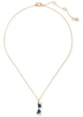 "kate spade new york Gold-Tone Sweet Treasures Mini Pendant Necklace, 16"" + 3"" extender - Blue Gold."