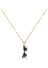 "kate spade new york Gold-Tone Sweet Treasures Mini Pendant Necklace, 16"" + 3"" extender - Blue Gold."