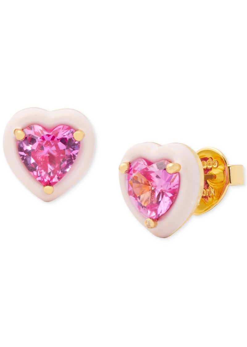 kate spade new york Gold-Tone Sweetheart Blue Stud Earrings - Pink.