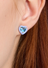 kate spade new york Gold-Tone Sweetheart Blue Stud Earrings - Blue