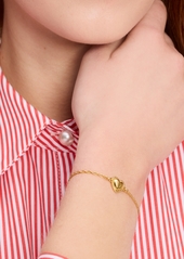 Kate Spade New York Gold-Tone Twisted Frame Heart Link Bracelet - Gold.