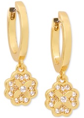 kate spade new york Heritage Bloom Huggie Drop Earrings - Clear/gold