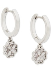 kate spade new york Heritage Bloom Huggie Drop Earrings - Clear/gold