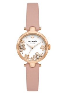 kate spade new york holland rose leather strap watch