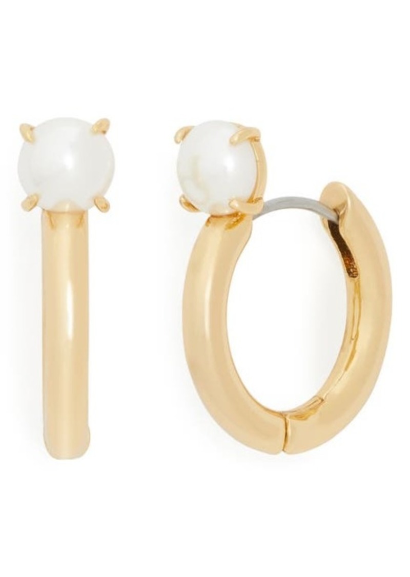 Kate Spade New York imitation pearl chunky hoop earrings