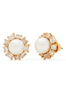 kate spade new york imitation pearl halo stud earrings