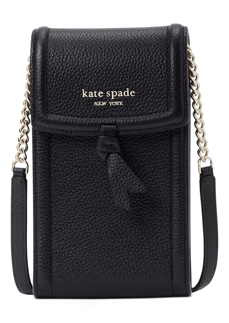 Kate Spade New York Knott North South Leather Phone Crossbody - Black