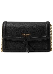 Kate Spade New York Knott Pebbled Leather Flap Crossbody - Black