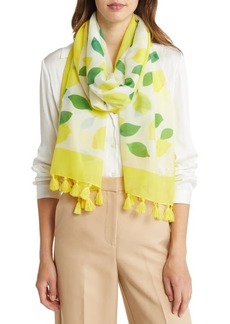 kate spade new york lemon toss oblong cotton & silk scarf