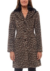 Kate Spade New York Leopard-Print Faux-Fur-Collar Coat