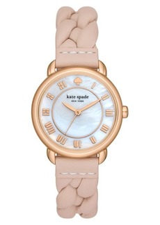 kate spade new york lilly avenue leather strap watch