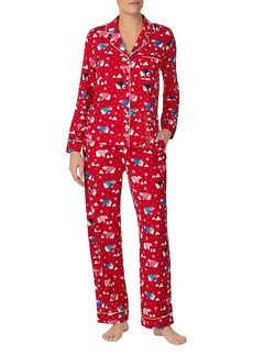 kate spade new york Long Sleeve Printed Pajama Set