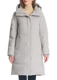 kate spade new york Longline Quilted Parka with Faux Fur Trim