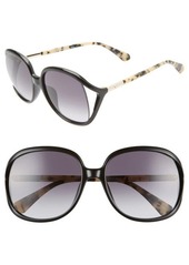 kate spade new york mackennas 58mm gradient square sunglasses in Black at Nordstrom