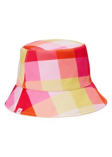kate spade new york madras plaid reversible bucket hat in Pink Multi at Nordstrom Rack