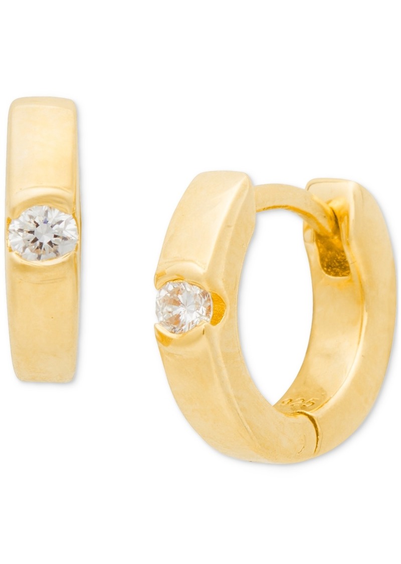 Kate Spade New York Meant To Be Diamond Accent Huggie Earrings - Gold.