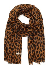 kate spade new york modern metallic leopard print oblong scarf