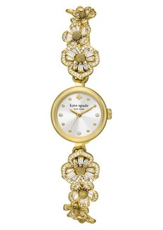 kate spade new york monroe floral crystal strap watch