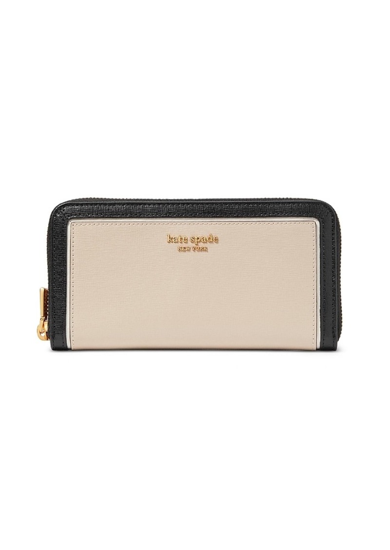 kate spade new york Morgan Colorblocked Saffiano Leather Zip Around Continental Wallet