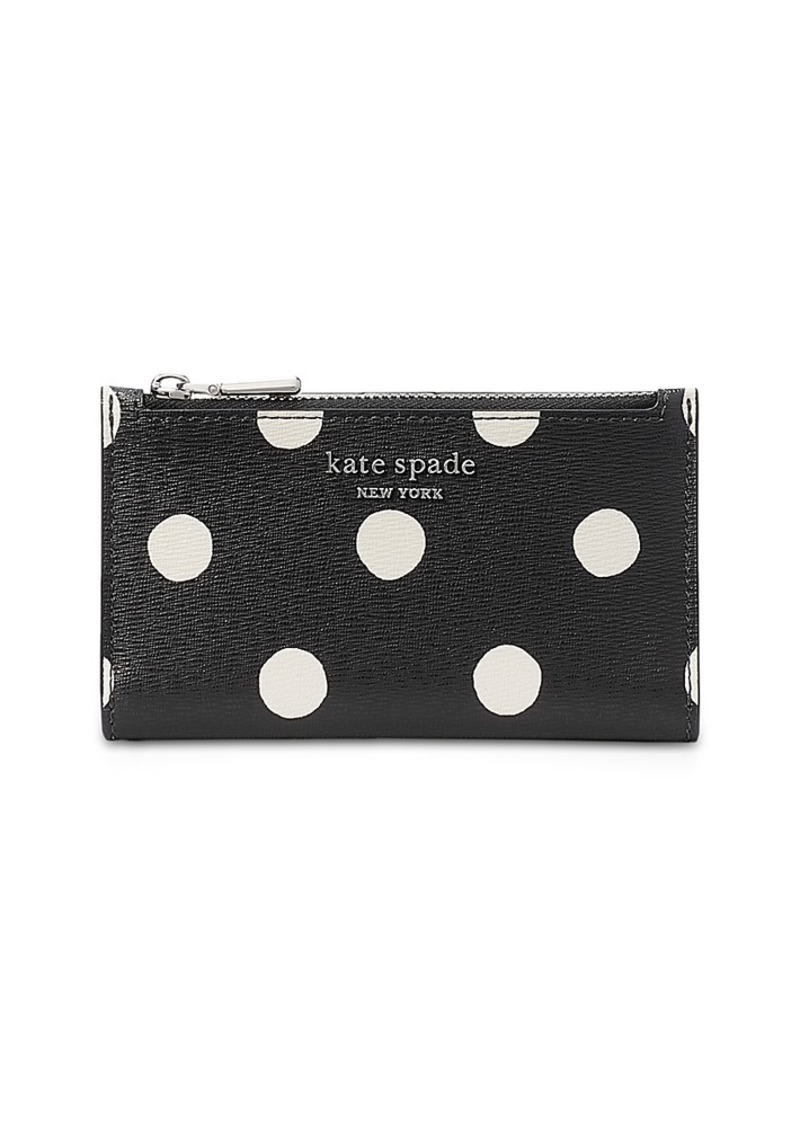 kate spade new york Morgan Sunshine Dot Saffiano Leather Small Slim Wallet