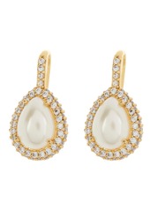 Kate Spade New York pavé halo drop earrings in Cream Gold at Nordstrom Rack