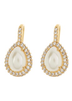 kate spade new york pavé halo drop earrings in Cream Gold at Nordstrom Rack