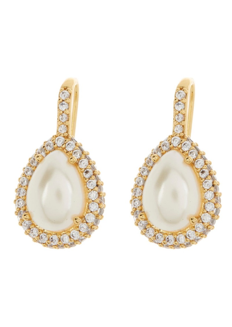 Kate Spade New York pavé halo drop earrings in Cream Gold at Nordstrom Rack