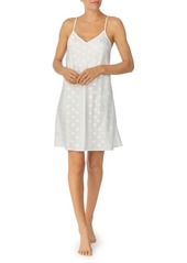 Kate Spade New York polka dot embroidered stretch satin chemise