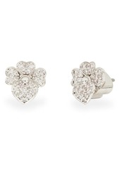 kate spade new york precious pansy pavé stud earrings in Clear/Silver at Nordstrom