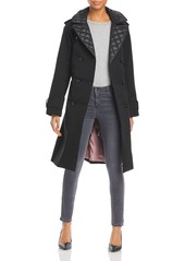 kate spade new york Quilted Trim Hooded Trench Coat