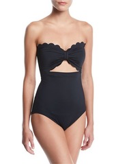 kate spade new york scalloped cutout bandeau one-piece swimsuit