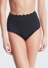 kate spade new york scalloped high-waist bikini swim bottoms